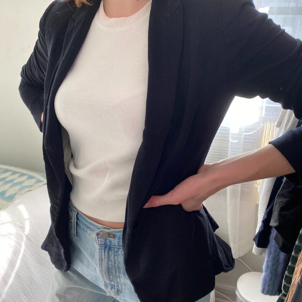 [SOLD] Black Knit Blazer